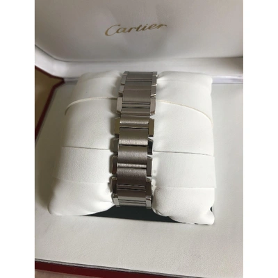 Pre-owned Cartier Tank Française Silver Steel Watch