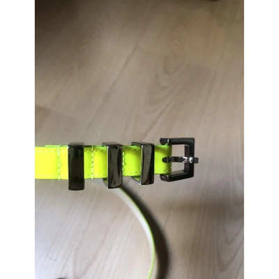 Pre-owned Saint Laurent Yellow Patent Leather Belt