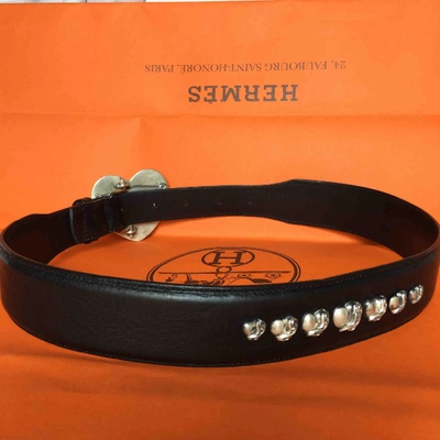 Pre-owned Chrome Hearts Leather Belt In Black