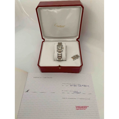 Pre-owned Cartier Tank Française Silver Gold And Steel Watch