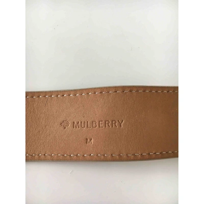 Pre-owned Mulberry Leather Bracelet In Ecru