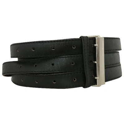 Pre-owned Versace Leather Belt In Black