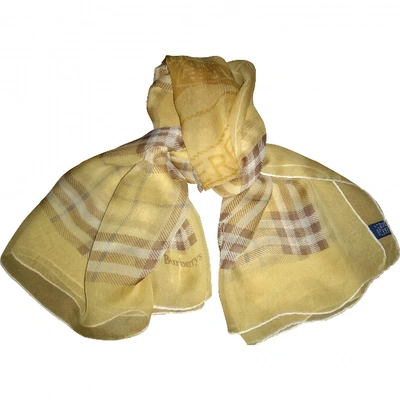 Pre-owned Burberry Silk Handkerchief In Yellow