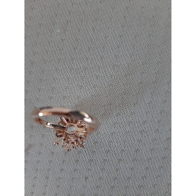 Pre-owned Swarovski Pink Gold Ring In White