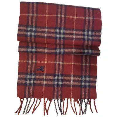 Pre-owned Burberry Burgundy Wool Scarf