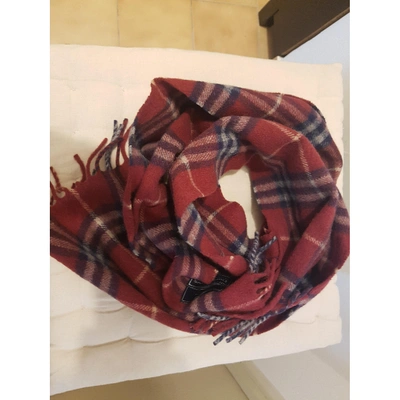 Pre-owned Burberry Burgundy Wool Scarf