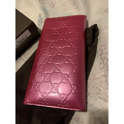 Pre-owned Gucci Pink Patent Leather Wallet