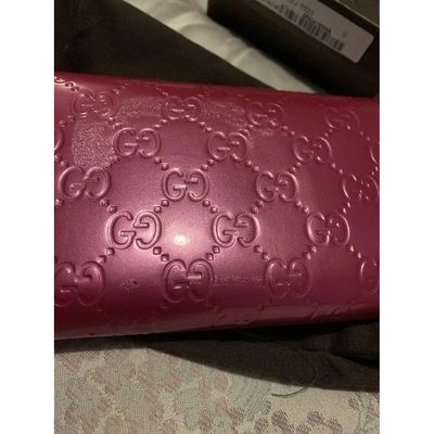 Pre-owned Gucci Pink Patent Leather Wallet