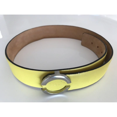 Pre-owned Karl Lagerfeld Leather Belt In Yellow