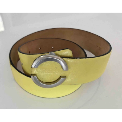 Pre-owned Karl Lagerfeld Leather Belt In Yellow