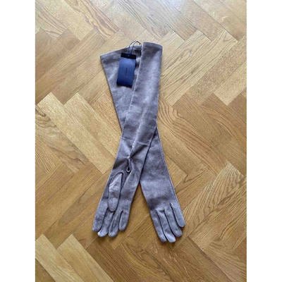 Pre-owned Prada Long Gloves In Grey