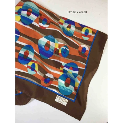 Pre-owned Fendi Silk Handkerchief In Multicolour