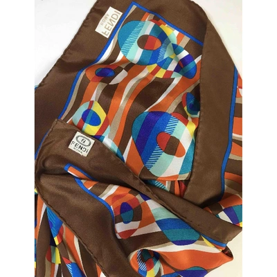 Pre-owned Fendi Silk Handkerchief In Multicolour