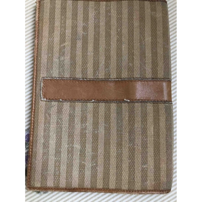 Pre-owned Fendi Cloth Wallet In Beige