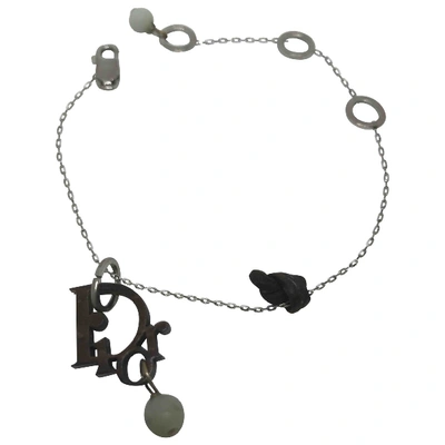 Pre-owned Dior Oblique Bracelet In Silver