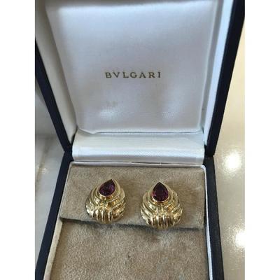 Pre-owned Bulgari Parentesi Yellow Gold Earrings In Pink