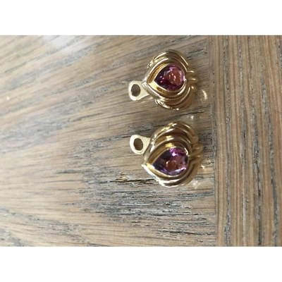 Pre-owned Bulgari Parentesi Yellow Gold Earrings In Pink