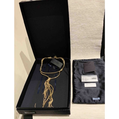Pre-owned Prada Gold Metal Long Necklace