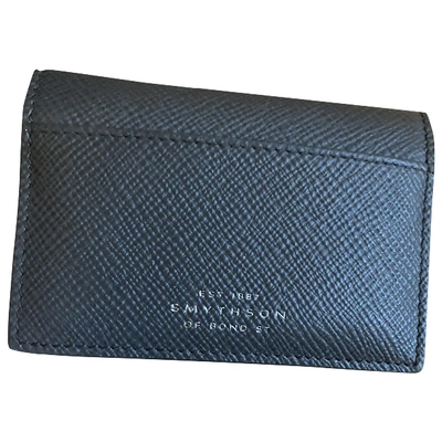 Pre-owned Smythson Leather Wallet In Grey