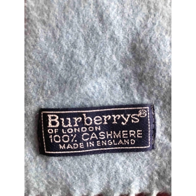 Pre-owned Burberry Cashmere Scarf In Blue