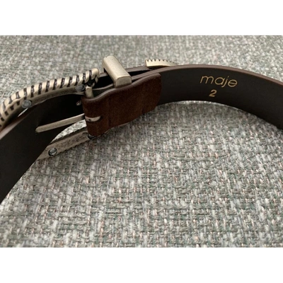 Pre-owned Maje Brown Suede Belt