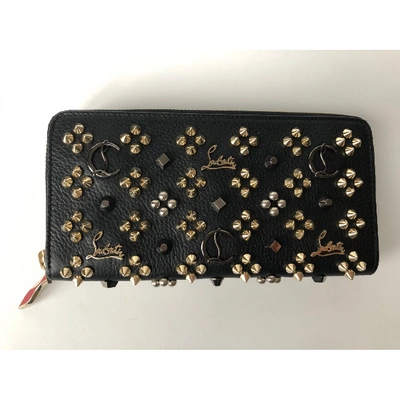 Pre-owned Christian Louboutin Panettone Black Leather Wallet