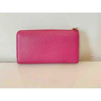 Pre-owned Dolce & Gabbana Leather Wallet In Pink