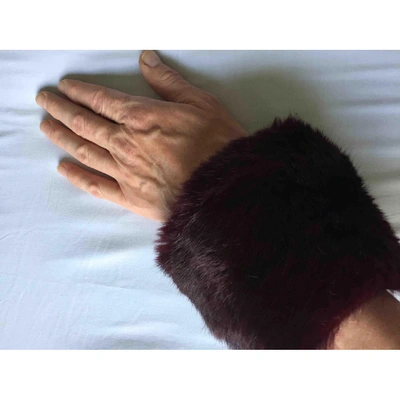 Pre-owned Maison Margiela Burgundy Mink Bracelet