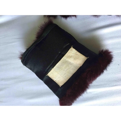 Pre-owned Maison Margiela Burgundy Mink Bracelet