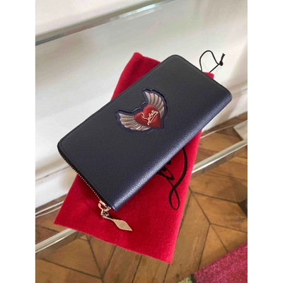 Pre-owned Christian Louboutin Blue Leather Wallet