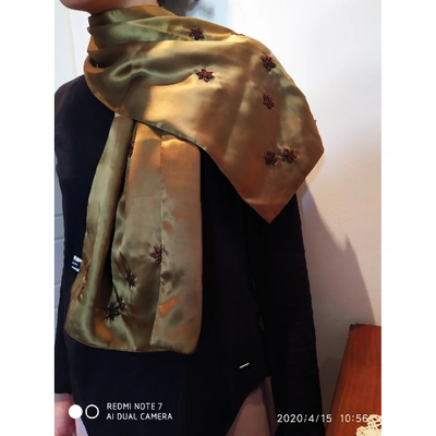 Pre-owned Cacharel Silk Stole In Khaki