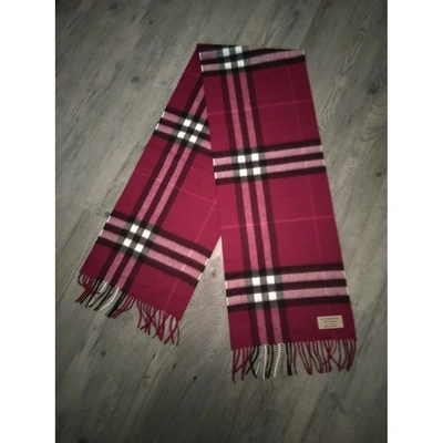 BURBERRY Pre-owned Cashmere Scarf In Burgundy