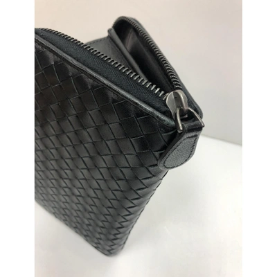 Pre-owned Bottega Veneta Intrecciato Leather Wallet In Black