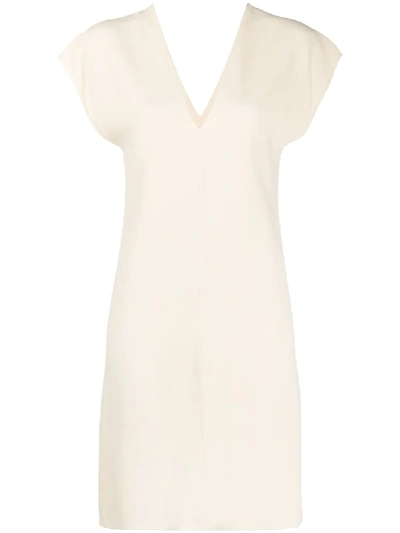Shop The Row V-neck Shift Dress In Neutrals