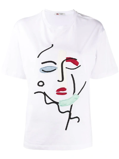 Shop Ports 1961 Abstract Face T-shirt In White