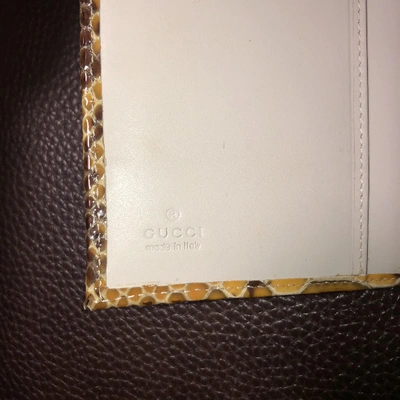 Pre-owned Gucci Yellow Python Wallet