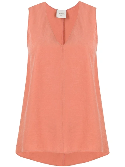 Shop Alysi Crinkled Effect Sleeveless Blouse In Pink