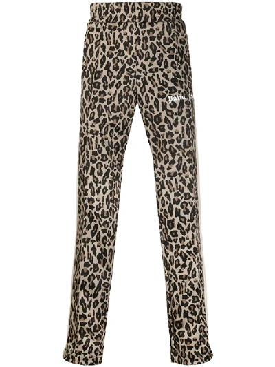Shop Palm Angels Leopard Track Pants In Neutrals
