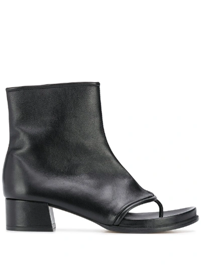 Shop Loewe Thong Strap Ankle Boots In Black