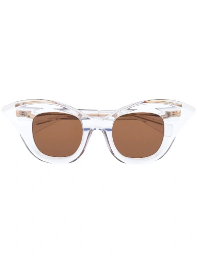 Shop Kuboraum B20 Crystal Cat-eye Sunglasses In Neutrals