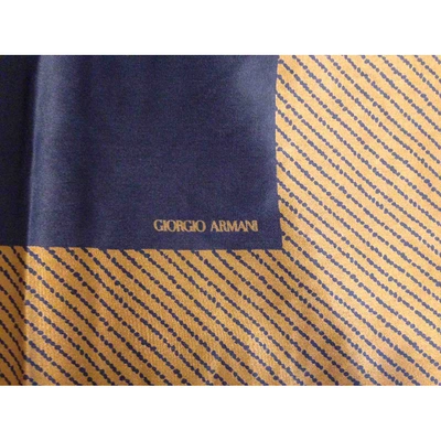 Pre-owned Giorgio Armani Silk Neckerchief In Gold