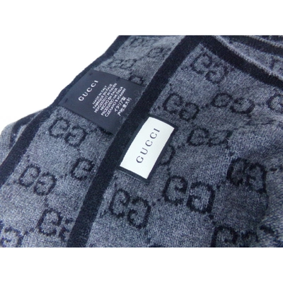 Pre-owned Gucci Grey Cashmere Scarf