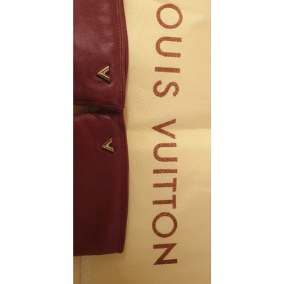 Pre-owned Louis Vuitton Leather Gloves In Red
