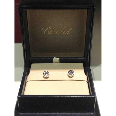 Pre-owned Chopard Happy Diamonds White Gold Earrings In Silver