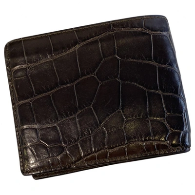 Pre-owned Gucci Brown Crocodile Wallet