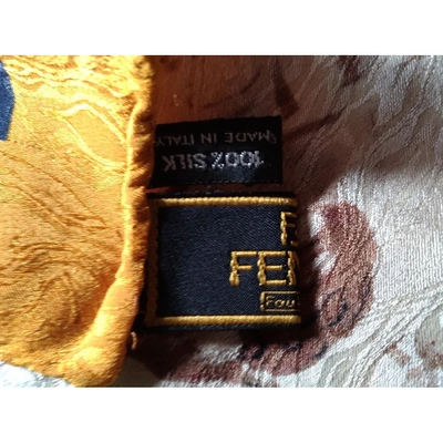 Pre-owned Fendi Yellow Silk Scarves