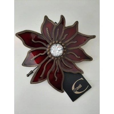 Pre-owned Just Cavalli Pin & Brooche In Burgundy