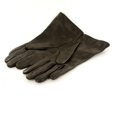 Pre-owned Bulgari Leather Gloves In Black
