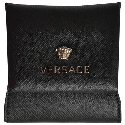 Pre-owned Versace Black Leather Purses, Wallet & Cases