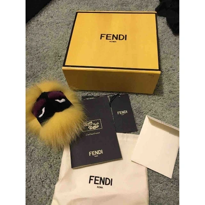 Pre-owned Fendi Bag Bug Yellow Mink Bag Charms